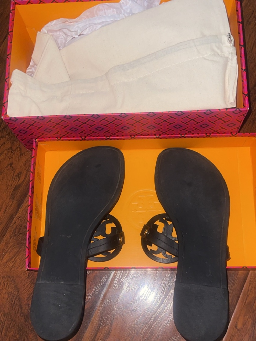 Tory Burch Black  Leather Sandals - Picture 2 of 2